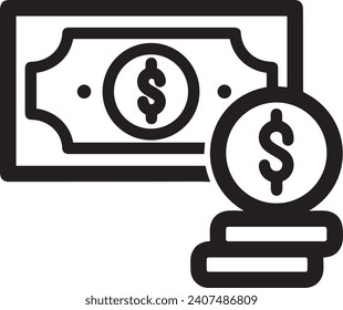 Money icon symbol vector image. Illustration of the dollar currency design image