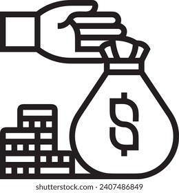 Money icon symbol vector image. Illustration of the dollar currency design image