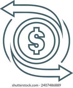 Money icon symbol vector image. Illustration of the dollar currency design image