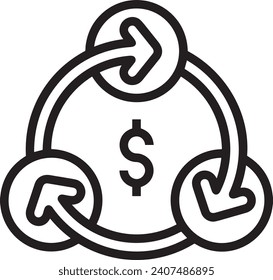 Geldsymbol, Vektorbild. Illustration des Designbildes der Dollar-Währung