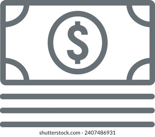 Imagen vectorial del símbolo del dinero. Ilustración de la imagen de diseño de moneda en dólares