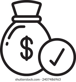 Money icon symbol vector image. Illustration of the dollar currency design image