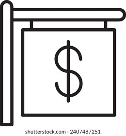 Imagen vectorial del símbolo del dinero. Ilustración de la imagen de diseño de moneda en dólares