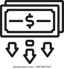 Geldsymbol, Vektorbild. Illustration des Designbildes der Dollar-Währung