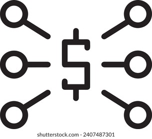 Money icon symbol vector image. Illustration of the dollar currency design image