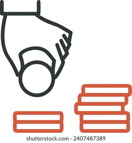 Imagen vectorial del símbolo del dinero. Ilustración de la imagen de diseño de moneda en dólares