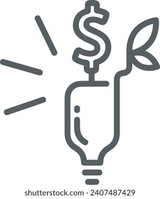 Imagen vectorial del símbolo del dinero. Ilustración de la imagen de diseño de moneda en dólares