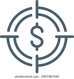 Imagen vectorial del símbolo del dinero. Ilustración de la imagen de diseño de moneda en dólares