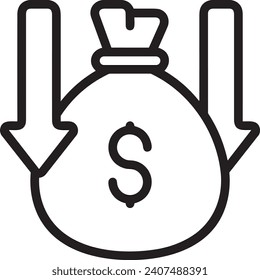 Imagen vectorial del símbolo del dinero. Ilustración de la imagen de diseño de moneda en dólares