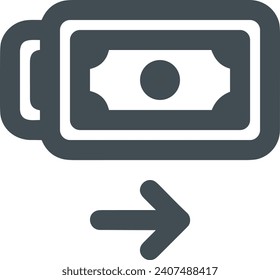 Imagen vectorial del símbolo del dinero. Ilustración de la imagen de diseño de moneda en dólares