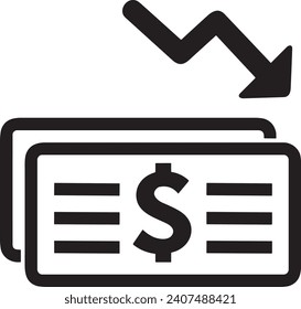 Imagen vectorial del símbolo del dinero. Ilustración de la imagen de diseño de moneda en dólares
