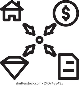Imagen vectorial del símbolo del dinero. Ilustración de la imagen de diseño de moneda en dólares