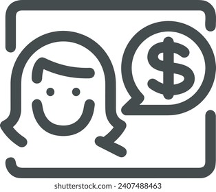 Imagen vectorial del símbolo del dinero. Ilustración de la imagen de diseño de moneda en dólares