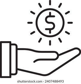 Imagen vectorial del símbolo del dinero. Ilustración de la imagen de diseño de moneda en dólares