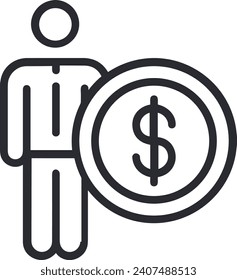 Money icon symbol vector image. Illustration of the dollar currency design image