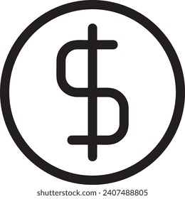 Imagen vectorial del símbolo del dinero. Ilustración de la imagen de diseño de moneda en dólares