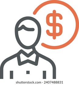 Money icon symbol vector image. Illustration of the dollar currency design image