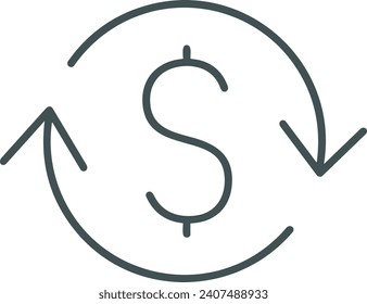 Money icon symbol vector image. Illustration of the dollar currency design image