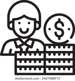 Money icon symbol vector image. Illustration of the dollar currency design image