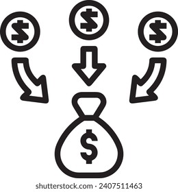 Money icon symbol vector image. Illustration of the dollar currency design image