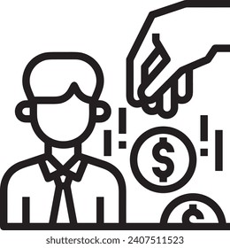 Imagen vectorial del símbolo del dinero. Ilustración de la imagen de diseño de moneda en dólares
