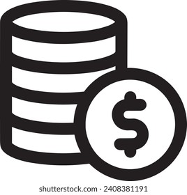 Imagen vectorial del símbolo del dinero. Ilustración de la imagen de diseño de moneda en dólares