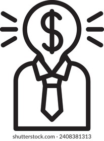 Imagen vectorial del símbolo del dinero. Ilustración de la imagen de diseño de moneda en dólares