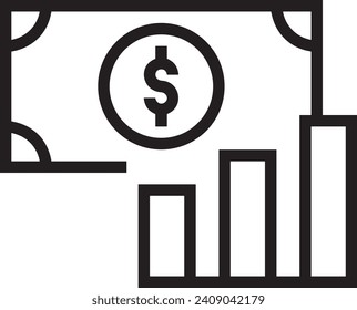Money icon symbol vector image. Illustration of the dollar currency design image