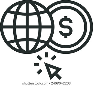 Geldsymbol, Vektorbild. Illustration des Designbildes der Dollar-Währung