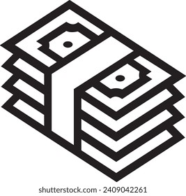 Imagen vectorial del símbolo del dinero. Ilustración de la imagen de diseño de moneda en dólares