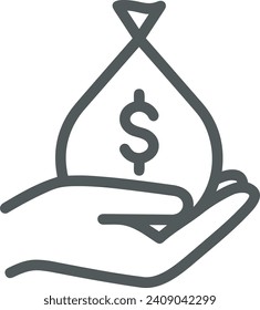 Imagen vectorial del símbolo del dinero. Ilustración de la imagen de diseño de moneda en dólares