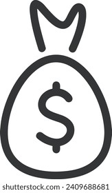 Imagen vectorial del símbolo del dinero. Ilustración de la imagen de diseño de moneda en dólares