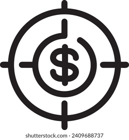 Imagen vectorial del símbolo del dinero. Ilustración de la imagen de diseño de moneda en dólares