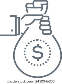 Geldsymbol, Vektorbild. Illustration des Designbildes der Dollar-Währung