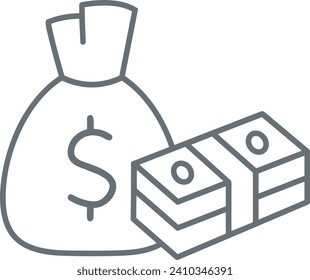 Money icon symbol vector image. Illustration of the dollar currency design image