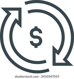 Money icon symbol vector image. Illustration of the dollar currency design image