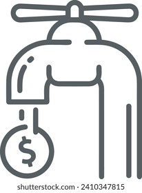 Geldsymbol, Vektorbild. Illustration des Designbildes der Dollar-Währung