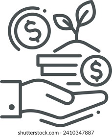 Imagen vectorial del símbolo del dinero. Ilustración de la imagen de diseño de moneda en dólares
