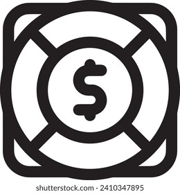 Imagen vectorial del símbolo del dinero. Ilustración de la imagen de diseño de moneda en dólares