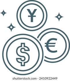 Imagen vectorial del símbolo del dinero. Ilustración de la imagen de diseño de moneda en dólares