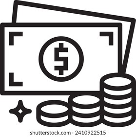 Geldsymbol, Vektorbild. Illustration des Designbildes der Dollar-Währung