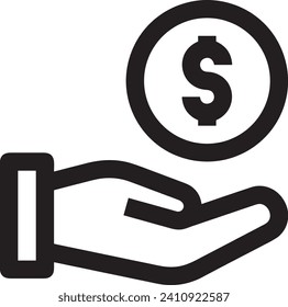 Money icon symbol vector image. Illustration of the dollar currency design image
