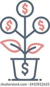 Geldsymbol, Vektorbild. Illustration des Designbildes der Dollar-Währung