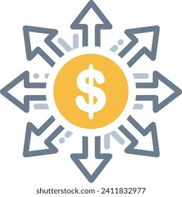 Money icon symbol vector image. Illustration of the dollar currency design image