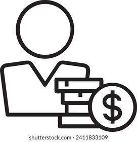 Geldsymbol, Vektorbild. Illustration des Designbildes der Dollar-Währung