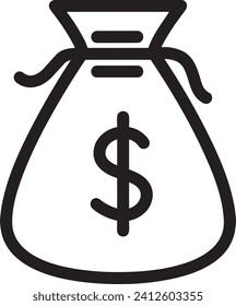 Imagen vectorial del símbolo del dinero. Ilustración de la imagen de diseño de moneda en dólares