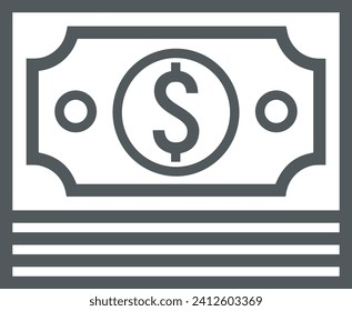 Imagen vectorial del símbolo del dinero. Ilustración de la imagen de diseño de moneda en dólares
