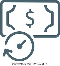 Imagen vectorial del símbolo del dinero. Ilustración de la imagen de diseño de moneda en dólares