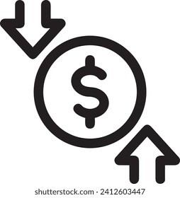 Geldsymbol, Vektorbild. Illustration des Designbildes der Dollar-Währung