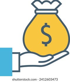 Imagen vectorial del símbolo del dinero. Ilustración de la imagen de diseño de moneda en dólares